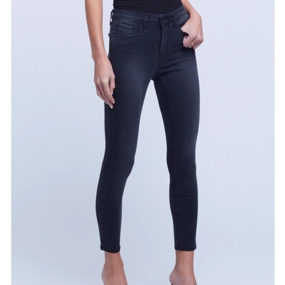 L'Agence Margot Skinny High-Rise Stretchy Jeans in Dark Graphite - Picture 3 of 11